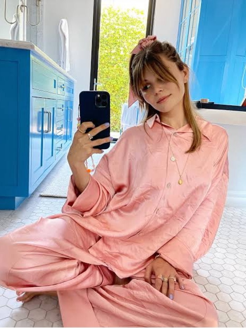 Sleeper Silky Pink Satin Pajama Set - Women's Loungewear